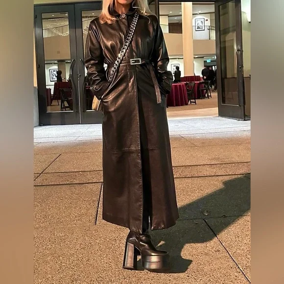 SALE📍📍📍Neto lambskin leather overcoat size small - Picture 1 of 7